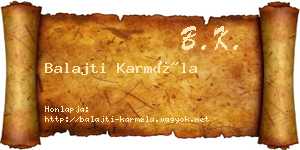 Balajti Karméla névjegykártya